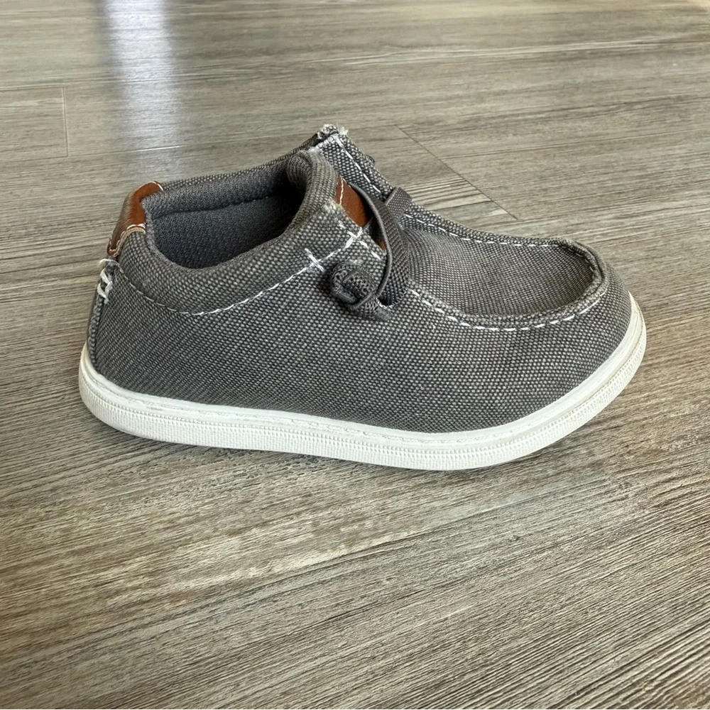 Max + Jake Buddy Toddler Slip On Shoes Size 7M Gray Canvas Casual Boat Shoe
